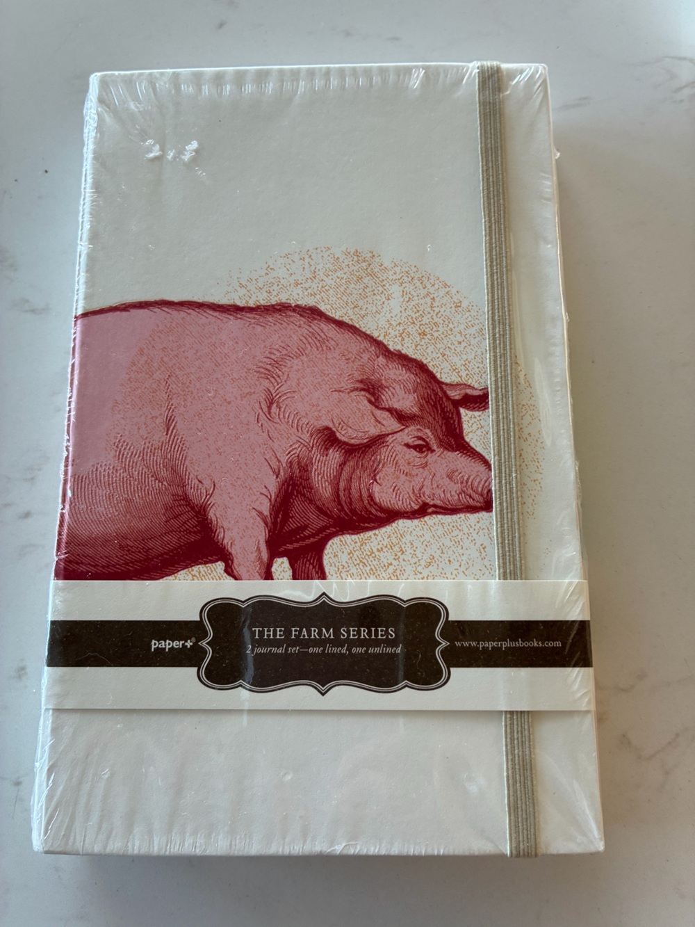 Paper Plus LETTERPRESS SERIES
The Farm Series: Rooster/Pig Hardcover Journal NWT
